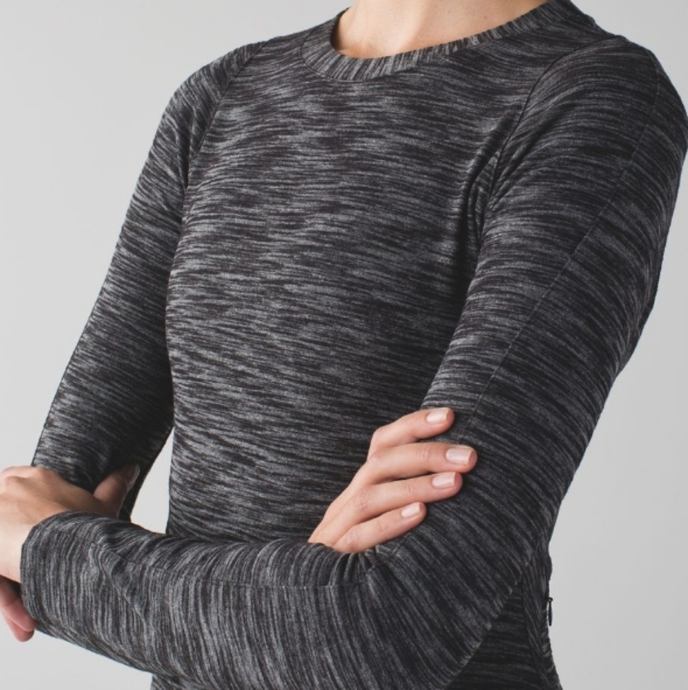 Lululemon &go Where-To Dress *Long Sleeve I Heathered Black size 2 - Picture 7 of 11